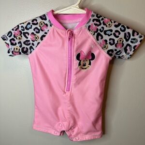 Disney Pink and Black Kids Swim Rashguard